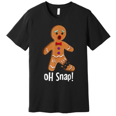 Gingerbread Man Cookie X Mas Oh Snap Funny Cute Christmas Premium T-Shirt