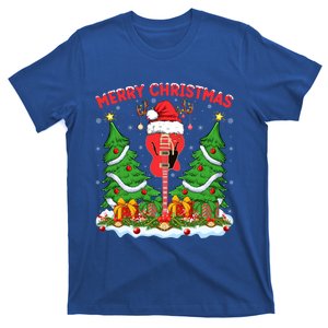 Guitar Merry Christmas Tree Lights Santa Bass Guitar Xmas Gift T-Shirt