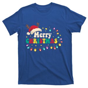 Groovy Merry Christmas Santa Hat Reindeer Xmas Family Santa Gift T-Shirt