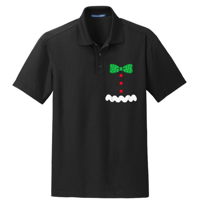 Gingerbread Man Christmas Dry Zone Grid Polo