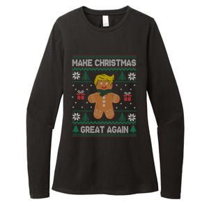 Gingerbread Make Christmas Great Again Trump Ugly Gift Womens CVC Long Sleeve Shirt