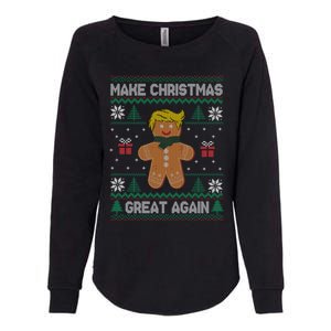 Gingerbread Make Christmas Great Again Trump Ugly Gift Womens California Wash Sweatshirt