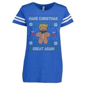 Gingerbread Make Christmas Great Again Trump Ugly Gift Enza Ladies Jersey Football T-Shirt