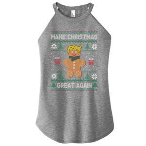 Gingerbread Make Christmas Great Again Trump Ugly Gift Women's Perfect Tri Rocker Tank