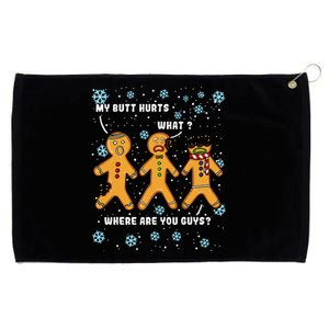 Gingerbread Man Cookie My Butt Hurts Funny Christmas Grommeted Golf Towel