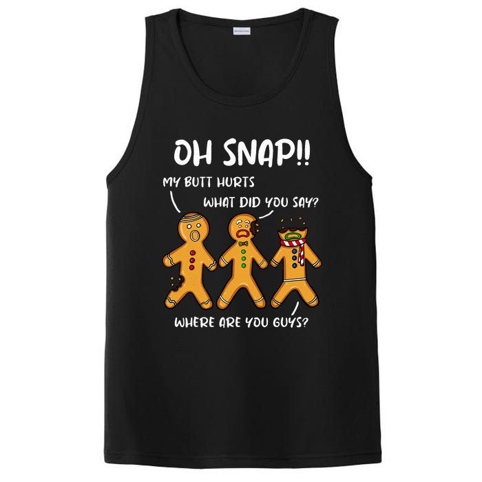 Gingerbread Man Cookie Oh Snap Christmas Funny PosiCharge Competitor Tank