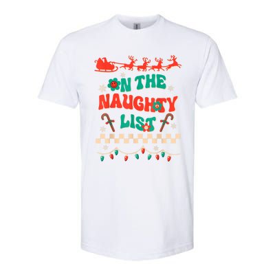 Groovy Merry Christmas Hippie On The Naughty List Xmas Santa Gift Softstyle® CVC T-Shirt