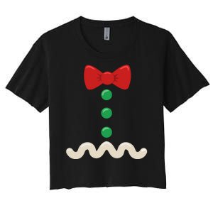 Gingerbread Man Christmas Costume Women's Crop Top Tee