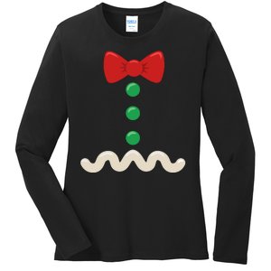 Gingerbread Man Christmas Costume Ladies Long Sleeve Shirt