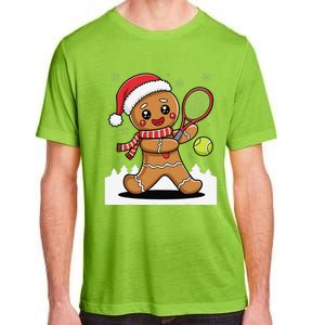 Gingerbread Man Christmas Tennis Ball Player Lover Xmas Adult ChromaSoft Performance T-Shirt