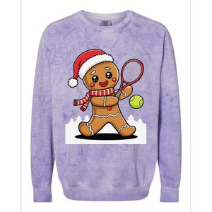 Gingerbread Man Christmas Tennis Ball Player Lover Xmas Colorblast Crewneck Sweatshirt