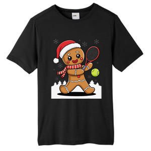 Gingerbread Man Christmas Tennis Ball Player Lover Xmas Tall Fusion ChromaSoft Performance T-Shirt