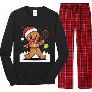 Gingerbread Man Christmas Tennis Ball Player Lover Xmas Long Sleeve Pajama Set