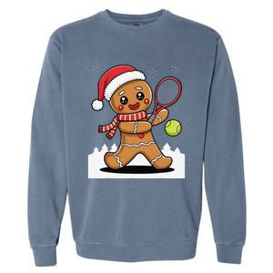 Gingerbread Man Christmas Tennis Ball Player Lover Xmas Garment-Dyed Sweatshirt