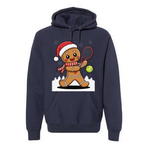 Gingerbread Man Christmas Tennis Ball Player Lover Xmas Premium Hoodie