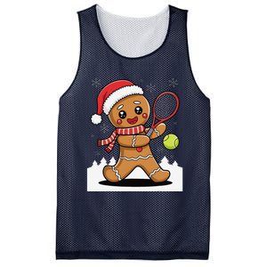 Gingerbread Man Christmas Tennis Ball Player Lover Xmas Mesh Reversible Basketball Jersey Tank