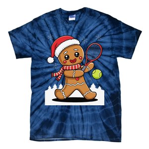 Gingerbread Man Christmas Tennis Ball Player Lover Xmas Tie-Dye T-Shirt