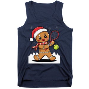 Gingerbread Man Christmas Tennis Ball Player Lover Xmas Tank Top