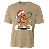 Gingerbread Man Christmas Tennis Ball Player Lover Xmas Cooling Performance Crew T-Shirt