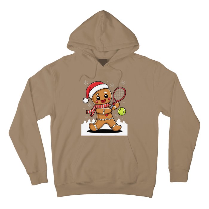 Gingerbread Man Christmas Tennis Ball Player Lover Xmas Hoodie