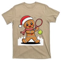 Gingerbread Man Christmas Tennis Ball Player Lover Xmas T-Shirt