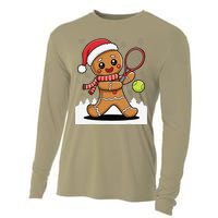 Gingerbread Man Christmas Tennis Ball Player Lover Xmas Cooling Performance Long Sleeve Crew