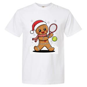 Gingerbread Man Christmas Tennis Ball Player Lover Xmas Garment-Dyed Heavyweight T-Shirt