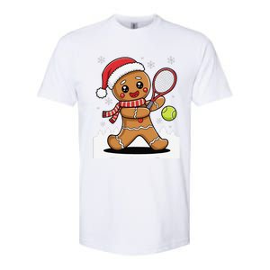 Gingerbread Man Christmas Tennis Ball Player Lover Xmas Softstyle CVC T-Shirt