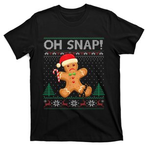 Gingerbread Man Cookie Ugly Sweater Oh Snap Christmas T-Shirt