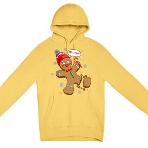 Gingerbread Man Cookie Xmas Oh Snap Funny Cute Christmas Premium Pullover Hoodie