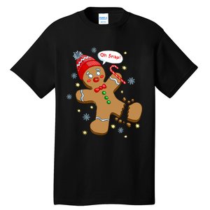 Gingerbread Man Cookie Xmas Oh Snap Funny Cute Christmas Tall T-Shirt