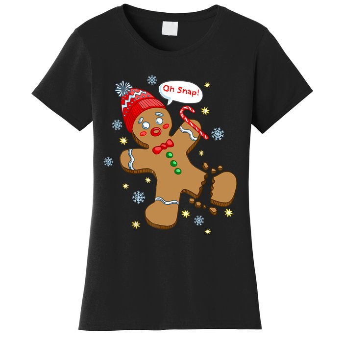 Gingerbread Man Cookie Xmas Oh Snap Funny Cute Christmas Women's T-Shirt