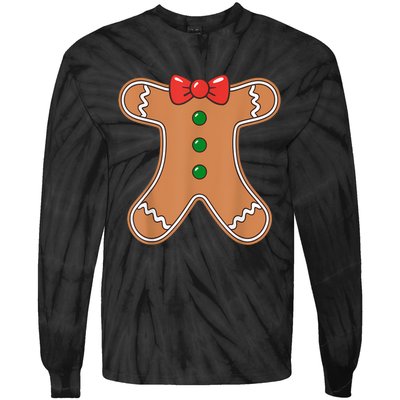 Gingerbread Man Cookie Costume Tie-Dye Long Sleeve Shirt