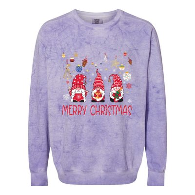 Gnomies Merry Christmas Family Christmas Gnome Gift Colorblast Crewneck Sweatshirt