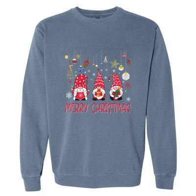 Gnomies Merry Christmas Family Christmas Gnome Gift Garment-Dyed Sweatshirt