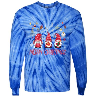 Gnomies Merry Christmas Family Christmas Gnome Gift Tie-Dye Long Sleeve Shirt