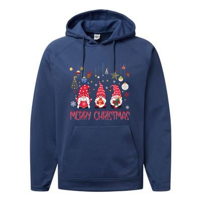 Gnomies Merry Christmas Family Christmas Gnome Gift Performance Fleece Hoodie