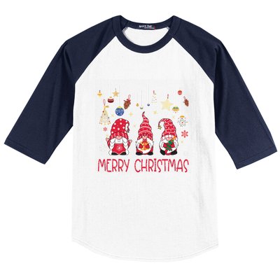 Gnomies Merry Christmas Family Christmas Gnome Gift Baseball Sleeve Shirt