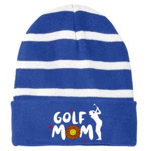 Golf Mom Cute Golf Funny Gift Striped Beanie with Solid Band