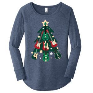 Guitarists Musician Christmas Electric Guitar Xmas Tree Gift Women's Perfect Tri Tunic Long Sleeve Shirt