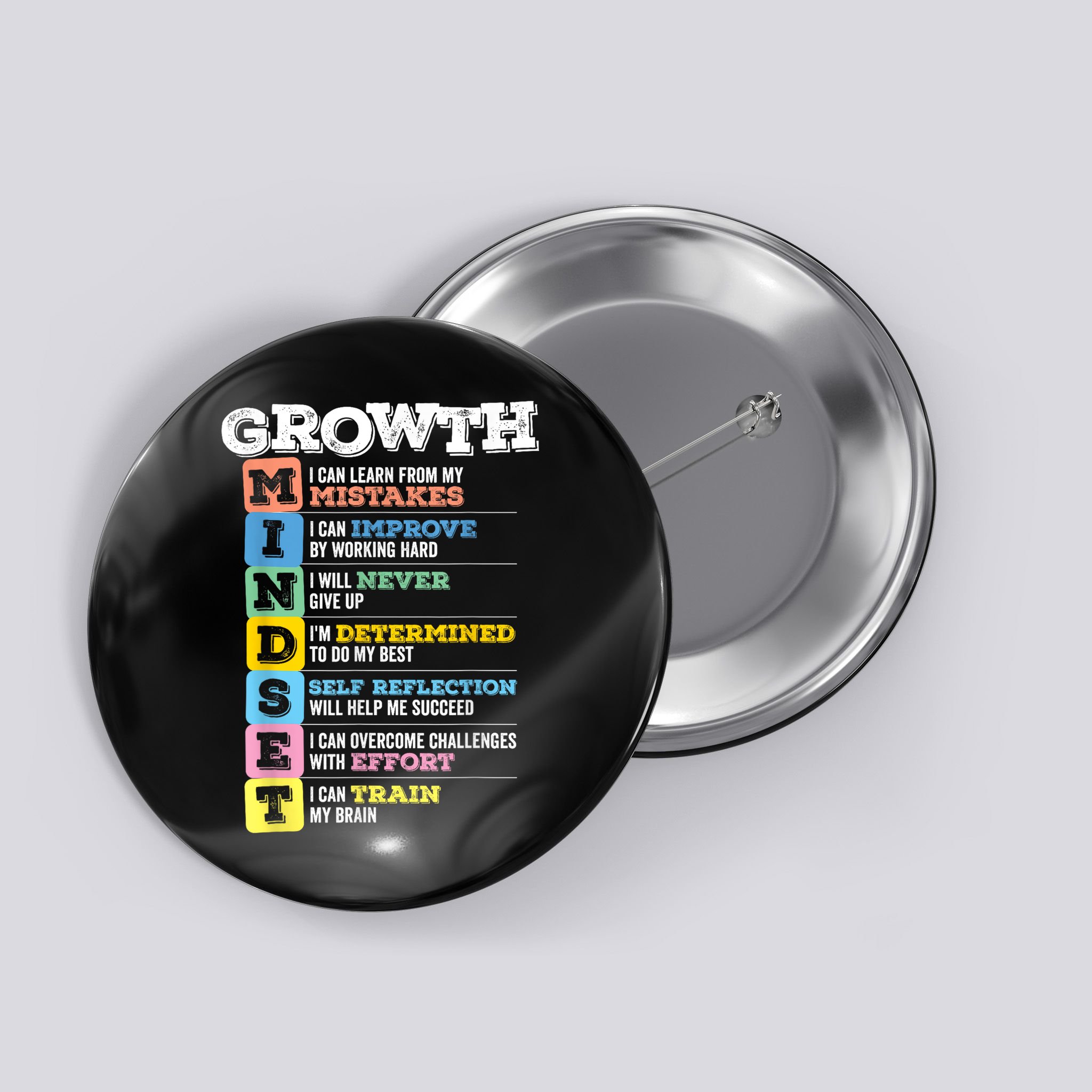 Growth Mindset Classroom Brain Motivation Entrepreneur Button
