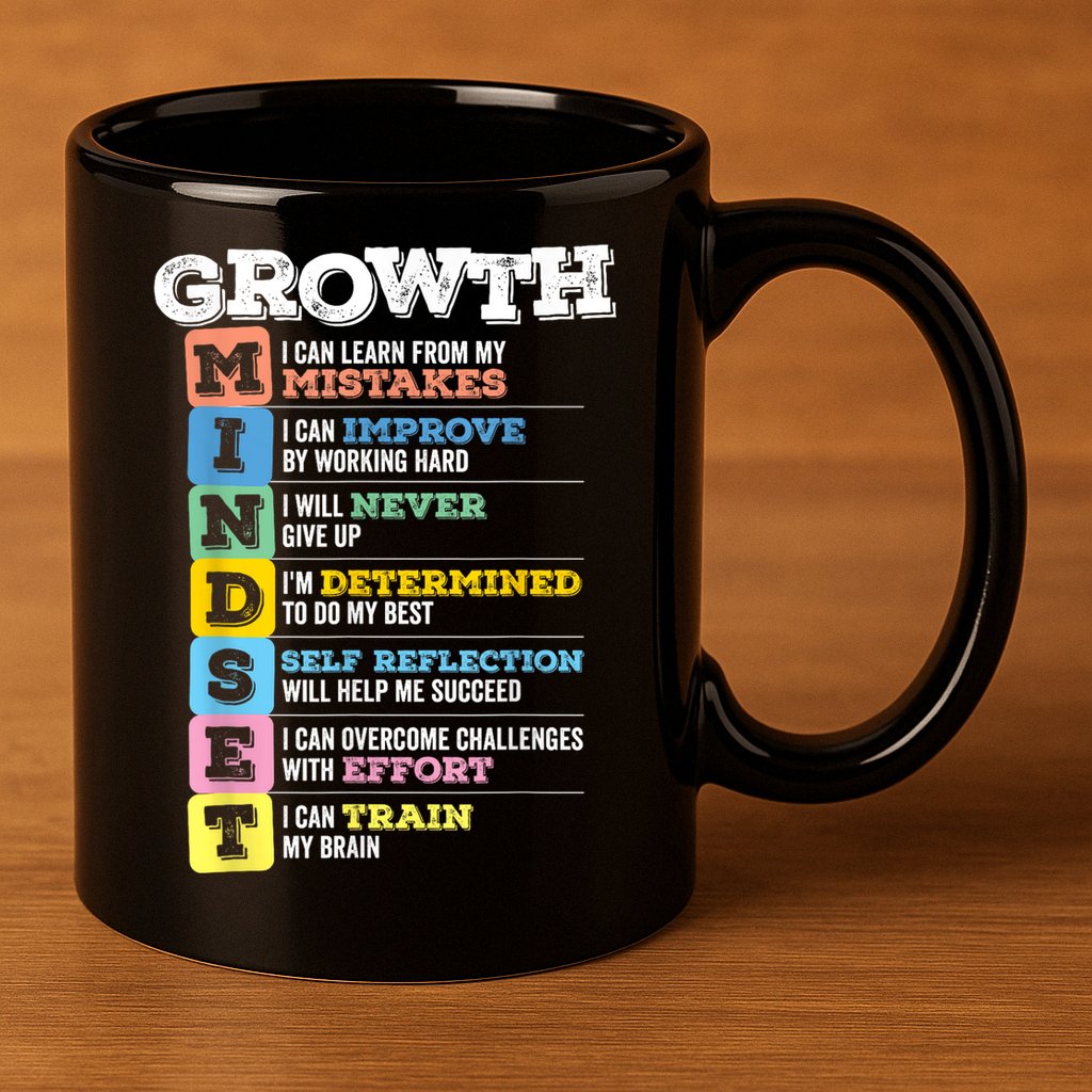 Growth Mindset Classroom Brain Motivation Entrepreneur 11oz C Handle Ceramic Mug
