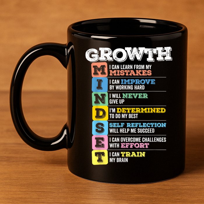 Growth Mindset Classroom Brain Motivation Entrepreneur 11oz C Handle Ceramic Mug