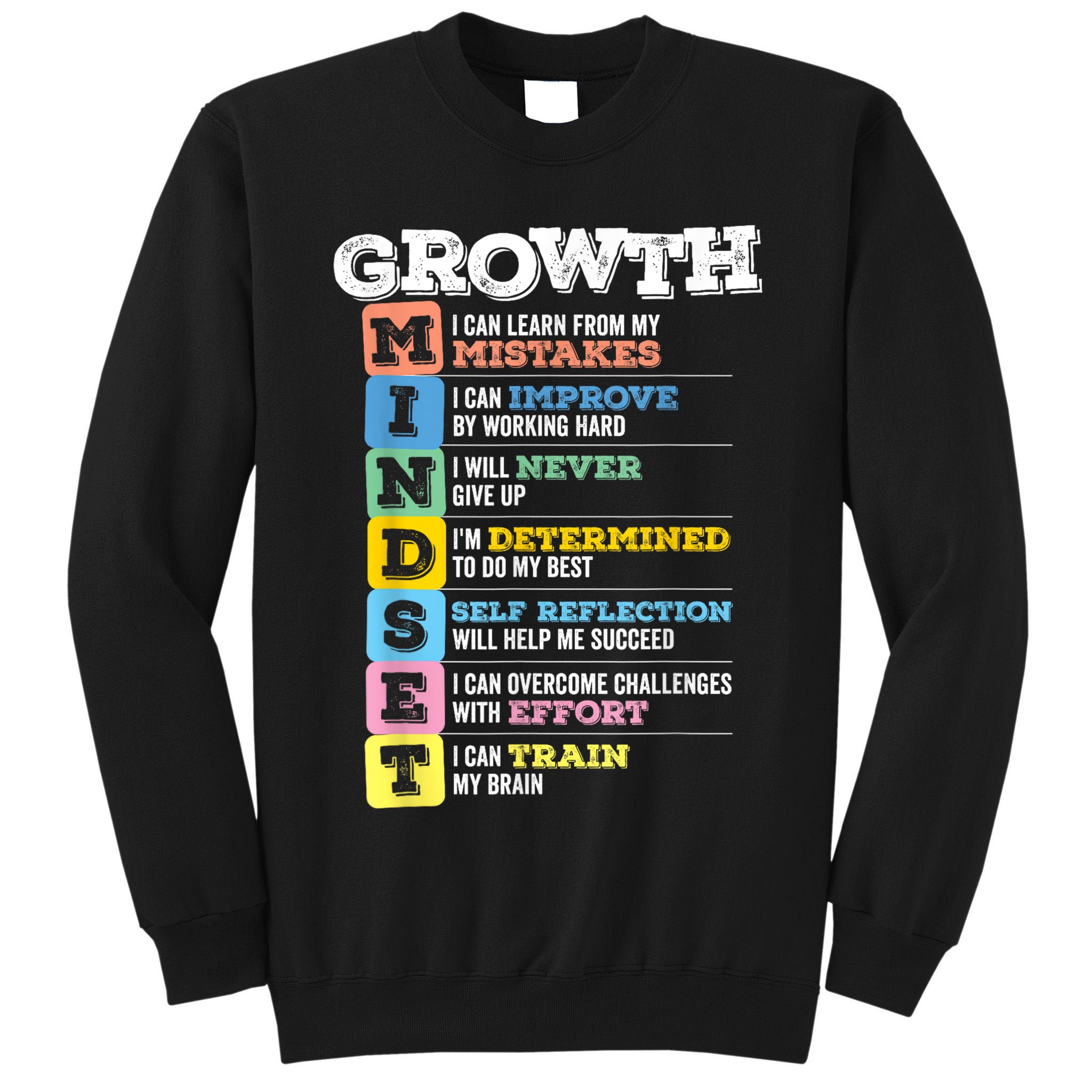Growth Mindset Classroom Brain Motivation Entrepreneur Tall Sweatshirt