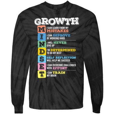 Growth Mindset Classroom Brain Motivation Entrepreneur Tie-Dye Long Sleeve Shirt