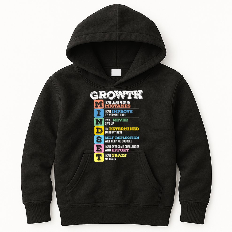 Growth Mindset Classroom Brain Motivation Entrepreneur Kids Hoodie