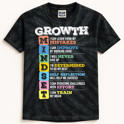 Growth Mindset Classroom Brain Motivation Entrepreneur Kids Tie-Dye T-Shirt