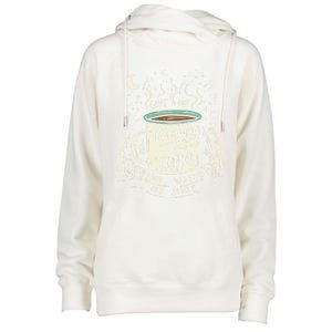 Give Me Coffee And Watch Me Smile I Coffee And Camping Gift Womens Funnel Neck Pullover Hood