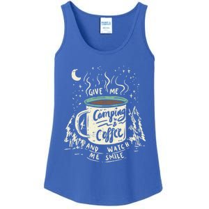 Give Me Coffee And Watch Me Smile I Coffee And Camping Gift Ladies Essential Tank