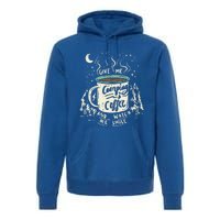 Give Me Coffee And Watch Me Smile I Coffee And Camping Gift Premium Hoodie